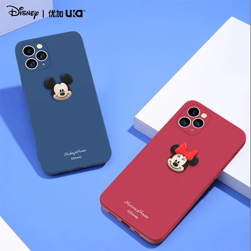 Disney-funda de silicona l&iacute;quida para Apple 12Max, carcasa blanda, nueva-4