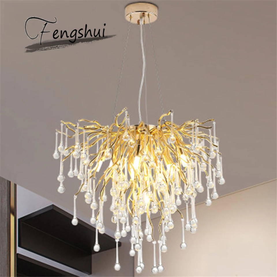 Роскошная золотая хрустальная люстра в стиле ретро большая Подвесная лампа для