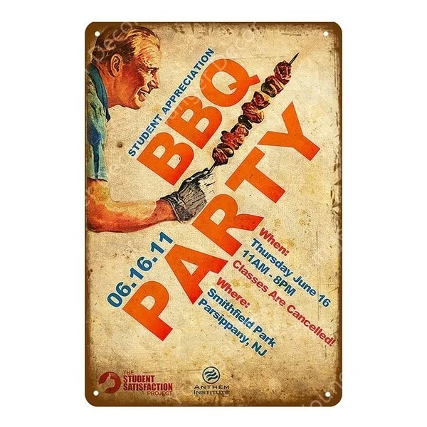 

World Famous BBQ Rules Metal Sign Barbecue Grill Party Vintage Poster Bar Pub Kitchen Steak House Decor Wall Art Painting YI-121