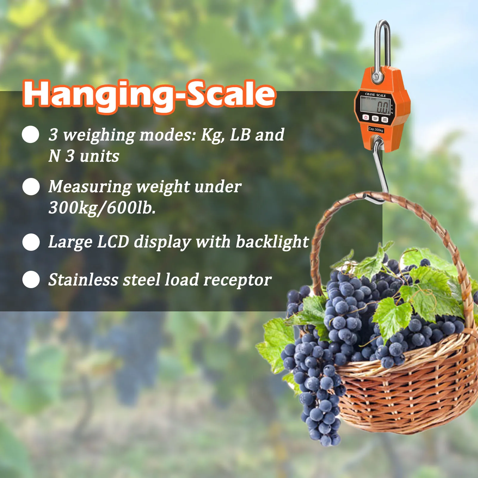 Mini LCD Digital 300kg Portable Industrial Electronic Heavy Duty Weight Hook Crane Hanging Scale | Инструменты
