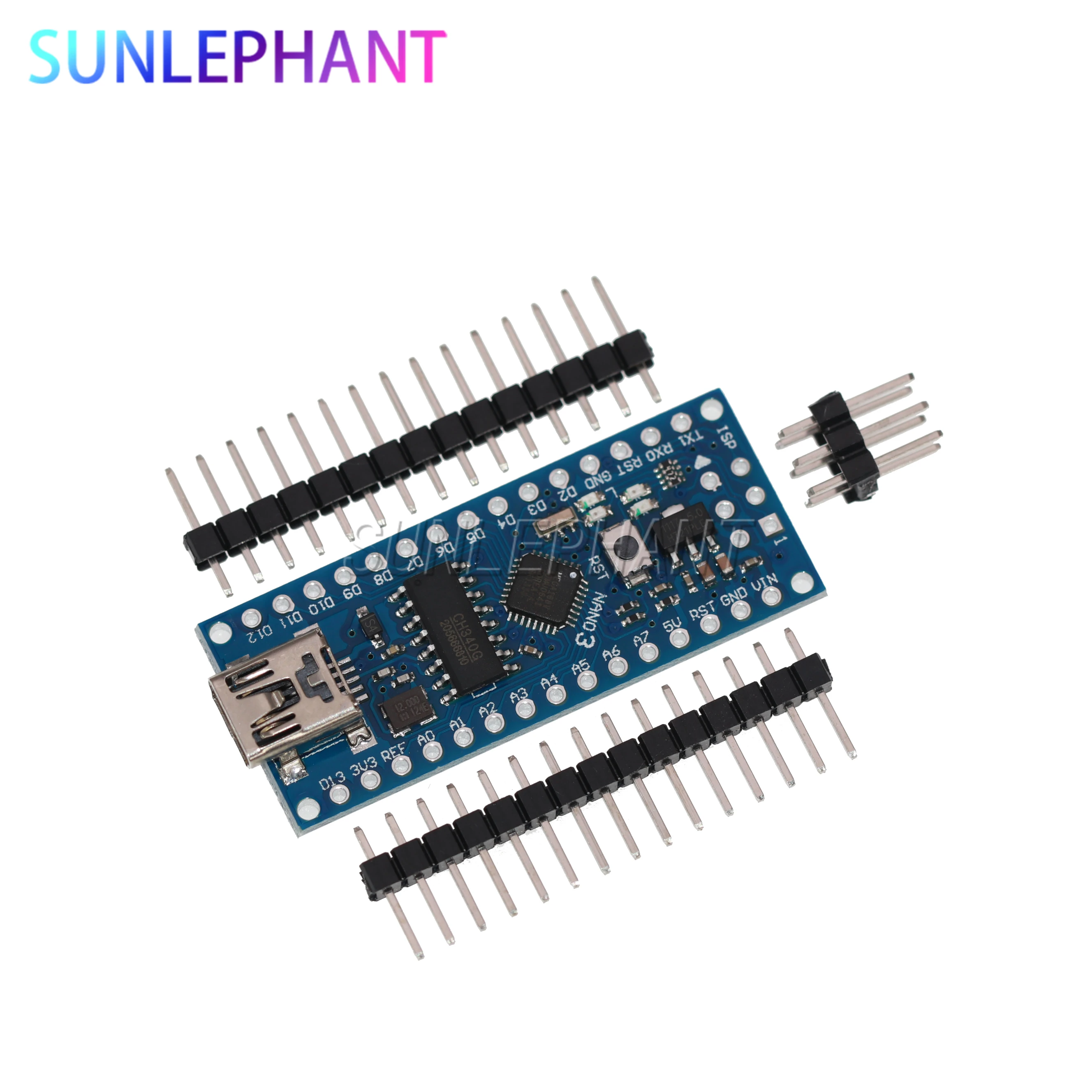 

5PCS/LOT ATmega168 CH340 CH340G Nano V3.0 3.0 Mini USB UART Board 16Mhz 3.3V 5V Microcontroller Micro Controller Module