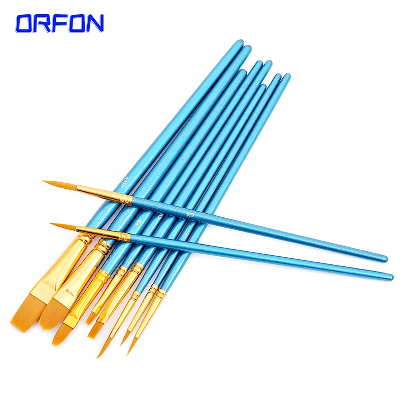 10 шт./компл. кисти для рисования по номерам акварельные гуаши различной формы