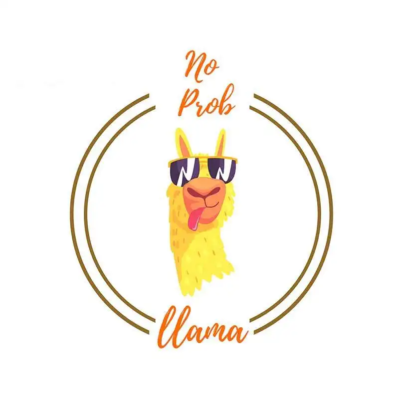 

Funny No Prob Llama Fashion Car Stickers Occlusion Scratch Personality Creative Decoration Decals