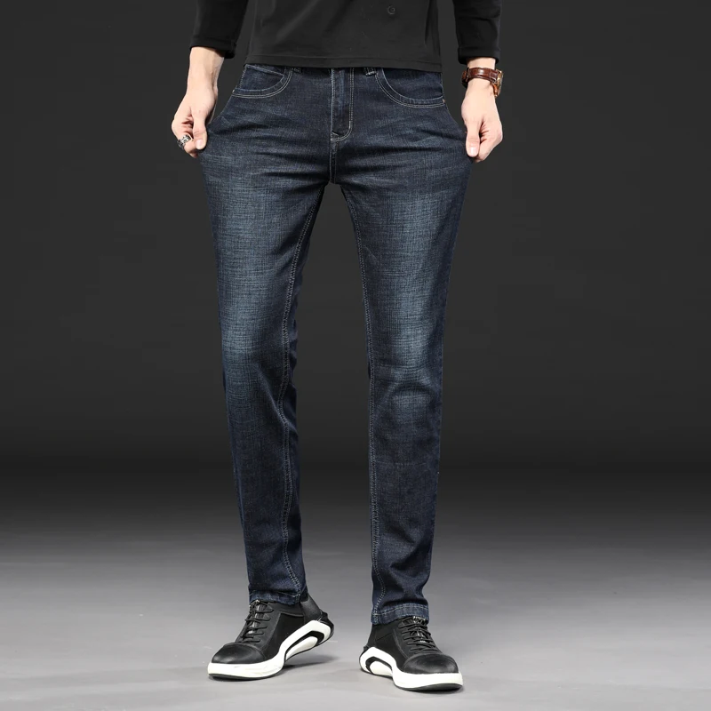 Male Jeans Men Men'S Jean Homme Denim Slim Fit Pants Trousers Straight Black Biker Skinny Designer Casual Business Stretch Soft | Мужская