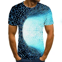 summer mens t shirt three dimensional graphics casual 3d printing plaid o neck shirt plus size streetwear