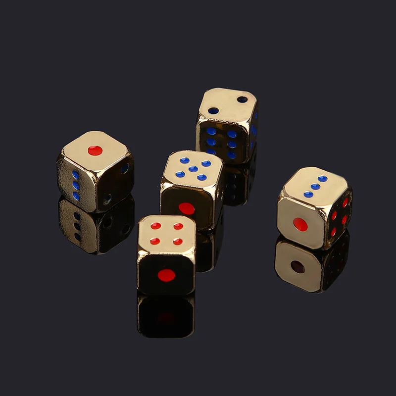 Красный/синий Набор Игральных кости полностью металлические Веселые