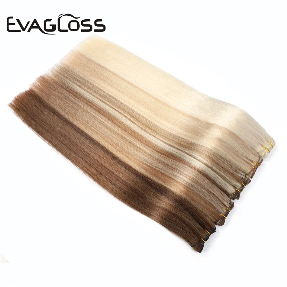 EVAGLOSS Weft волосы для наращивания 100 г настоящие Remy человеческие Weavon кутикулы