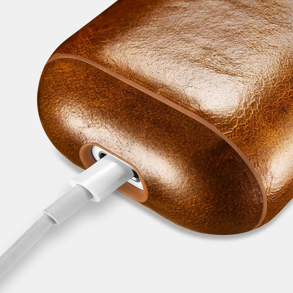 

Genuine Oil Wax Leather for Airpods Protective Cover Skin Accessories for Apple Airpods Charge Box for Airpods Leather Case