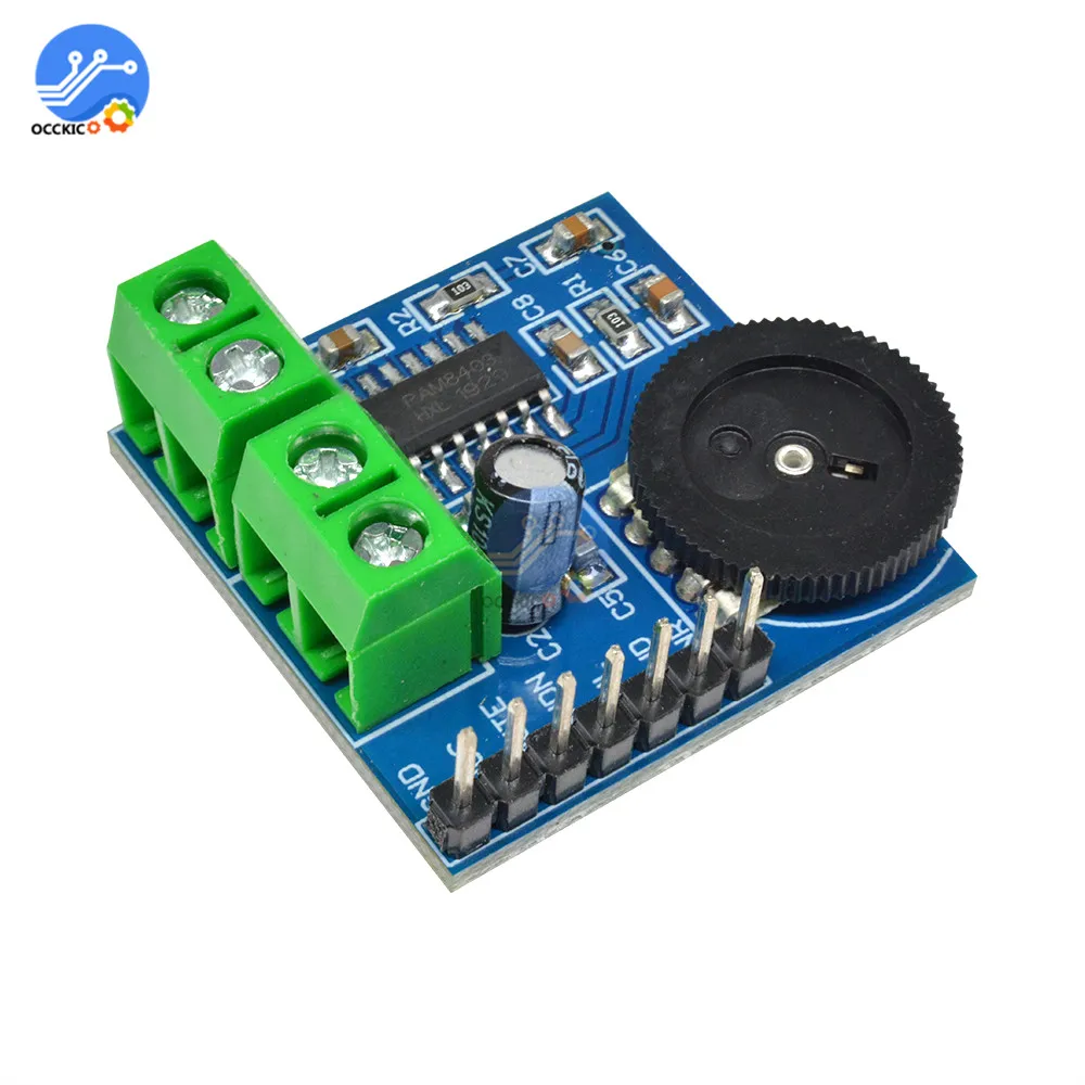 PAM8403 Amplifier Board Class D 5V 3W * 2 Audio Stereo AMP Volume Control Sound for Speaker | Электроника