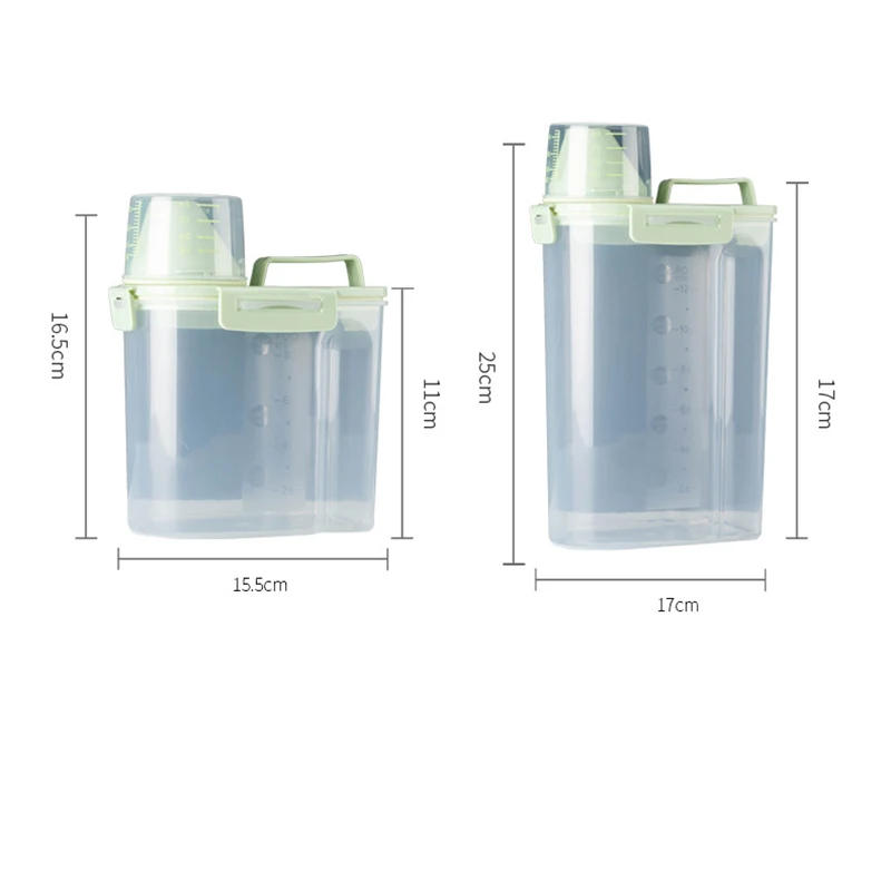 

Dog Food Box Cat Feeder Bucket Pet Bowl Feed Container Storage Barrel Measuring Cup Dogs Bowl Large Capacity Boxes Containers