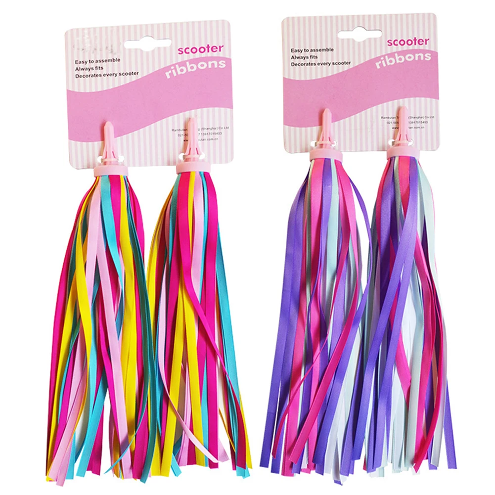 

2pcs Kids Scooter Streamer 30cm Balance Bike Decoration Ribbons for Children Bicycle Handlebars Colorful Tassel Streamers