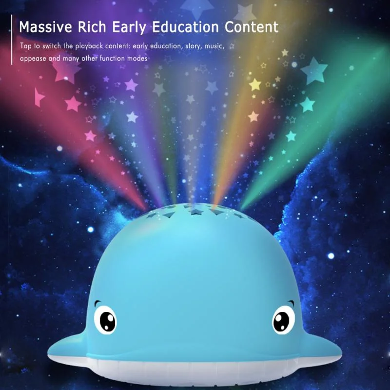 Светящийся ночсветильник-проектор с Китом для детей музыкальный проигрыватель