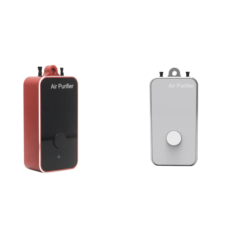 

2Set Air Purifier Wearable Mini 250MAH Battery Negative Ion Hanging Neck Air Purifier, Black+Red & White+Silver