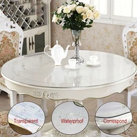 round tablecloth transparent soft glass table mat pvc waterproof oilproof plate living room kitchen table cloth home decor