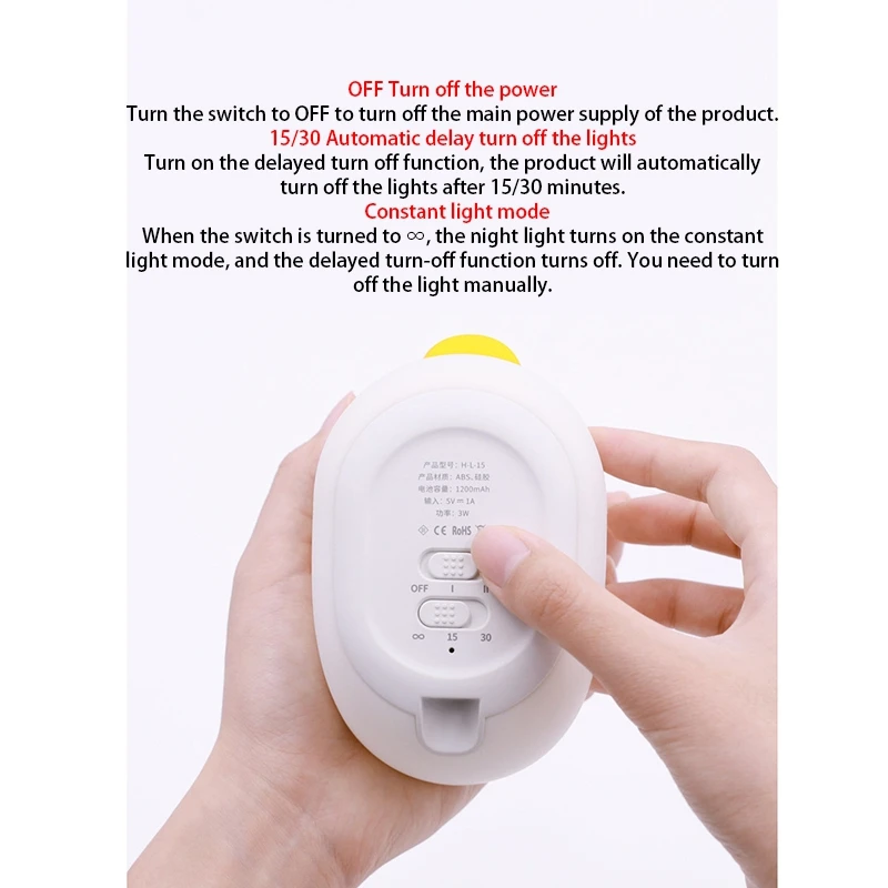 

USB Rechargeable LED Night Light Duck Silicone Night Lights Contact Sensor Bedroom Bedside Lamp for Kids Baby Gift