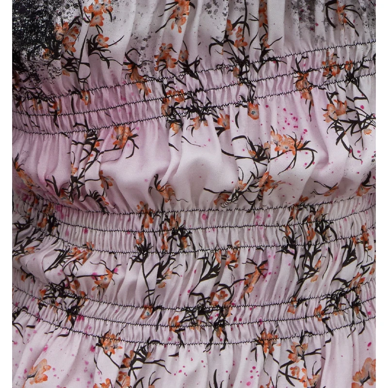 

Fashion Designer Summer New Floral printed Dress Women Square Collar Short Sleeve Elastic Slim Woman Dresses For Women SL292