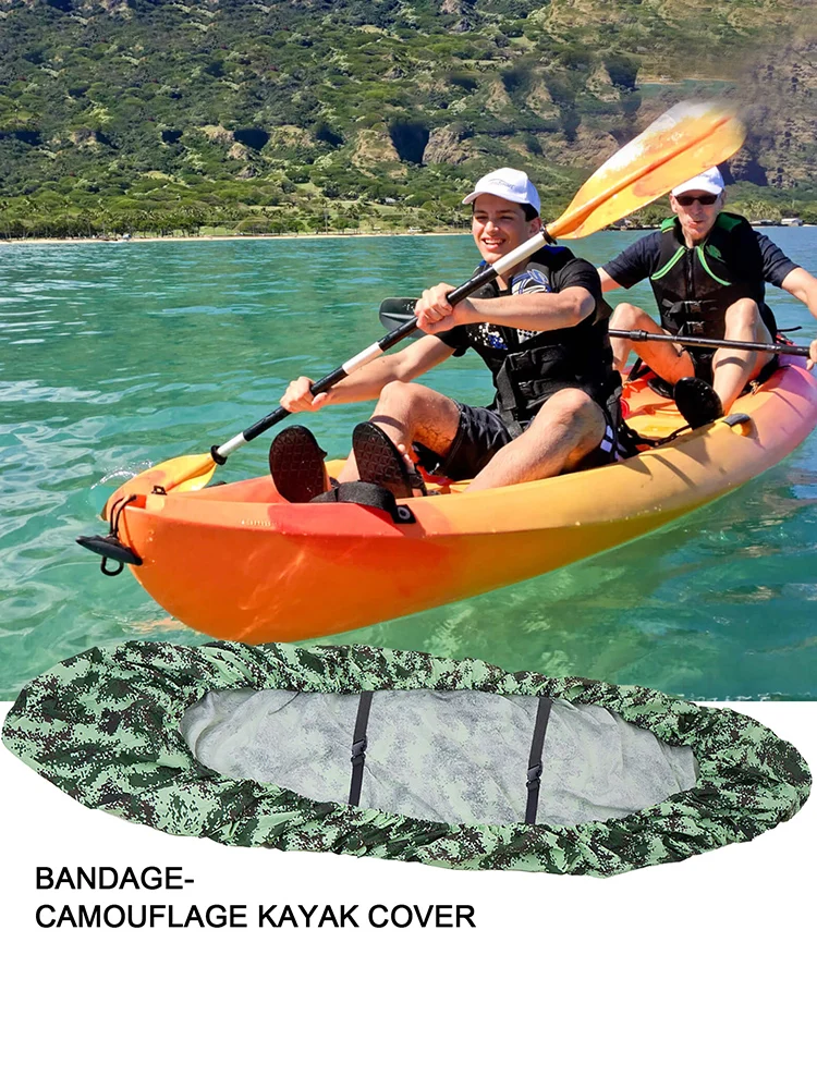 

Камуфляжный чехол для байдарки утолщенный устойчивый к выцветанию чехол для байдарки с ремешком для рыболовной лодки Pro Angler