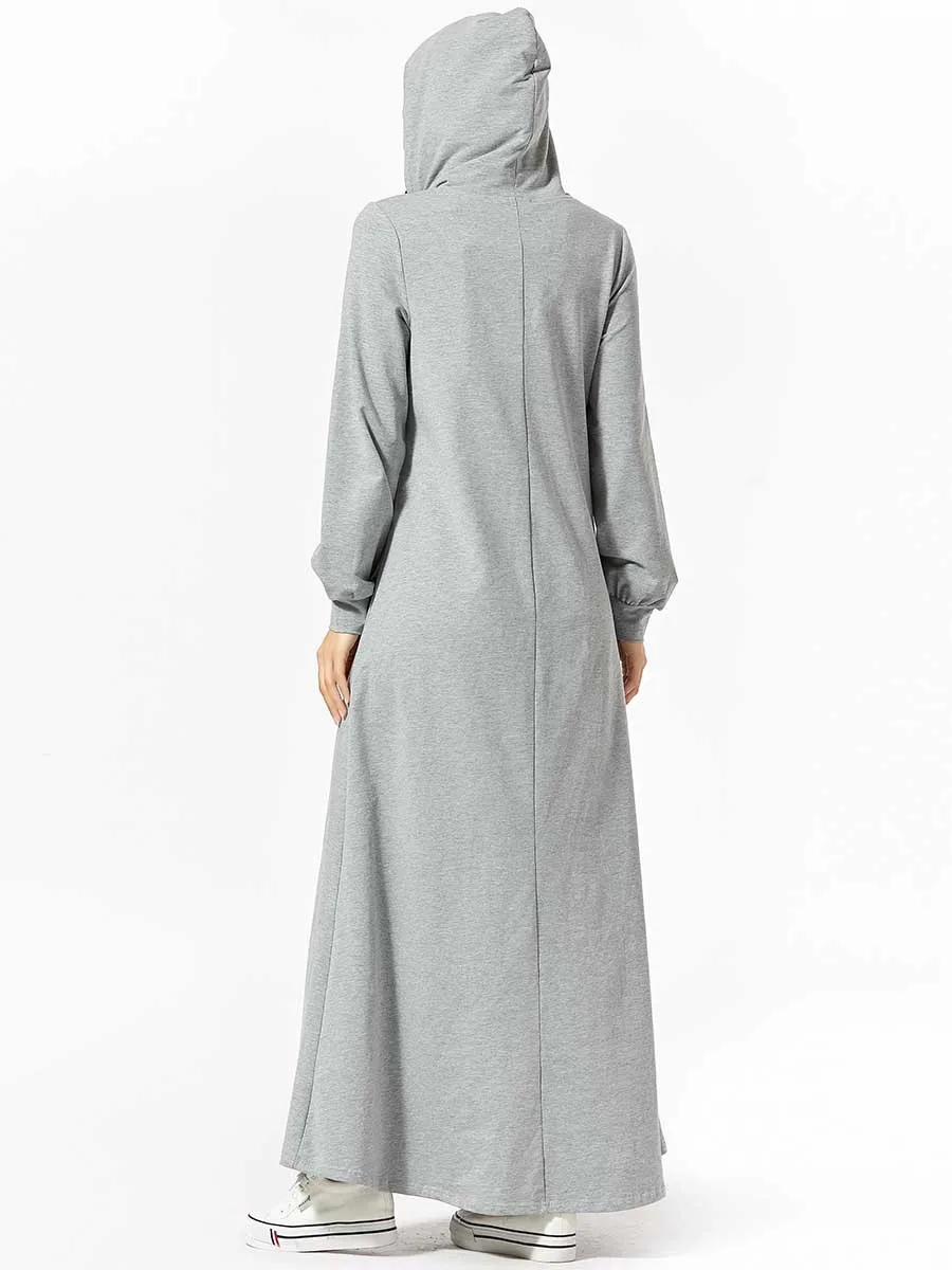 Мусульманское Платье макси с капюшоном женский спортивный костюм цветочной