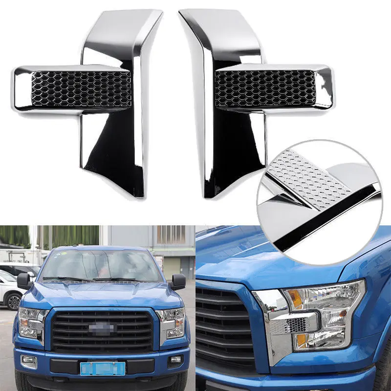 Хром ПЕРЕДНИЙ БАМПЕР фара решетка крышка планки подходит 2015 + для Ford F150