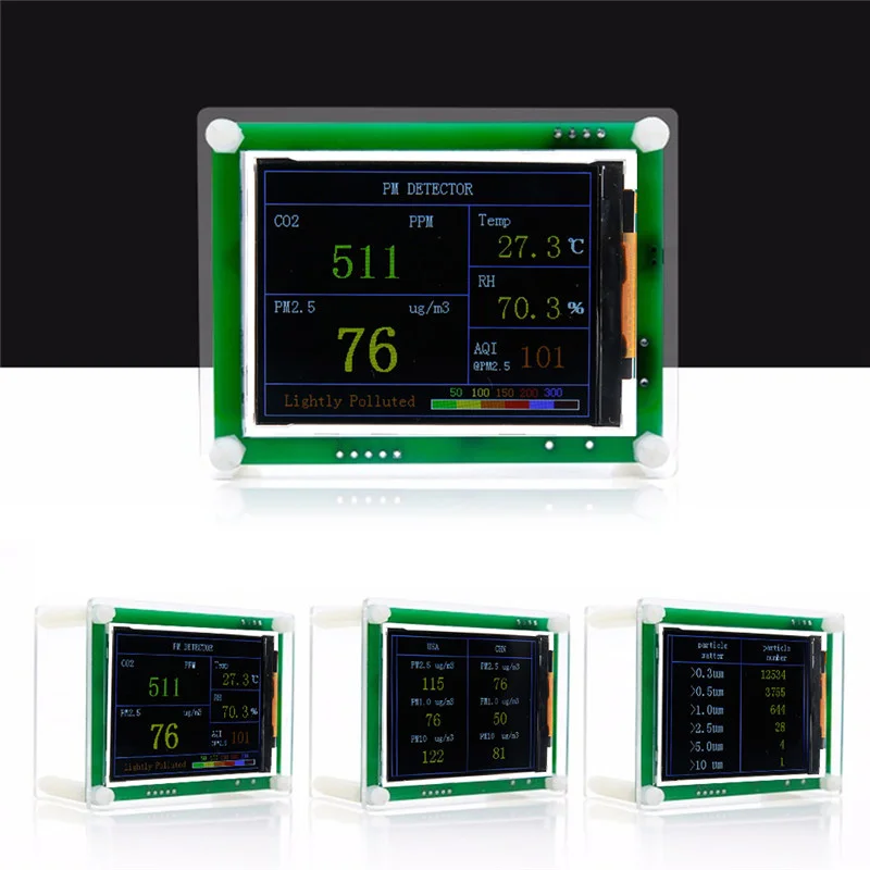 2.8&quot LCD Carbon Dioxide CO2 Indoor Car Inernal Durable PM1.0 PM2.5 PM10 Tester High Quality Test Temperature Humidity#291102 |