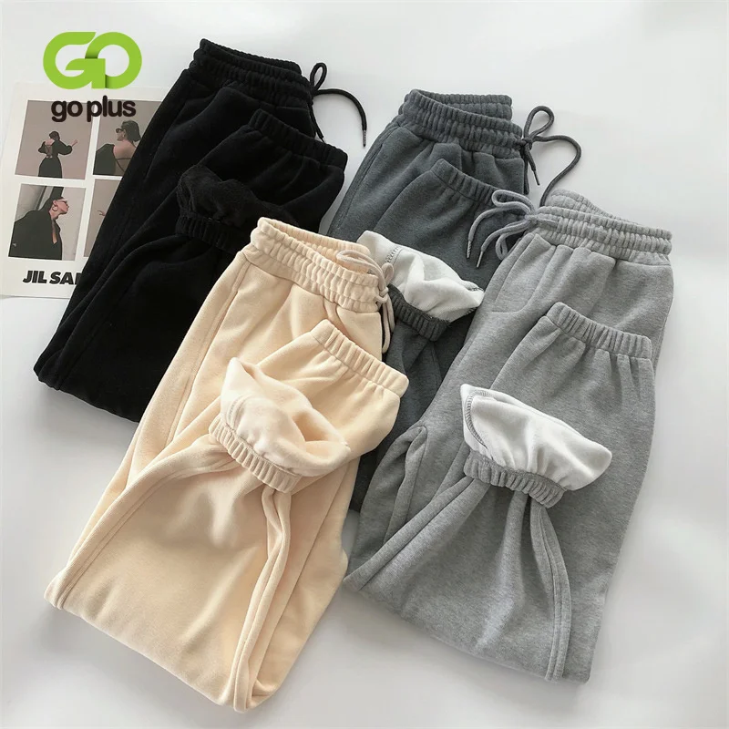 

Штаны GOPLUS Harajuku, зимние женские корейские шаровары, плотные теплые брюки