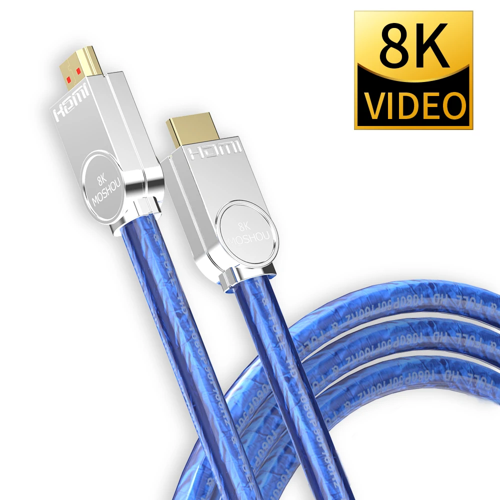 MOSHOU HDMI кабель Ultra-HD(UHD) 8K HDMI 2,1 для AV 48Gbs с аудио и кабель Ethernet HDMI 1 м 2 м 5 м 10 м 15 м 20 м HDR 4:4:4