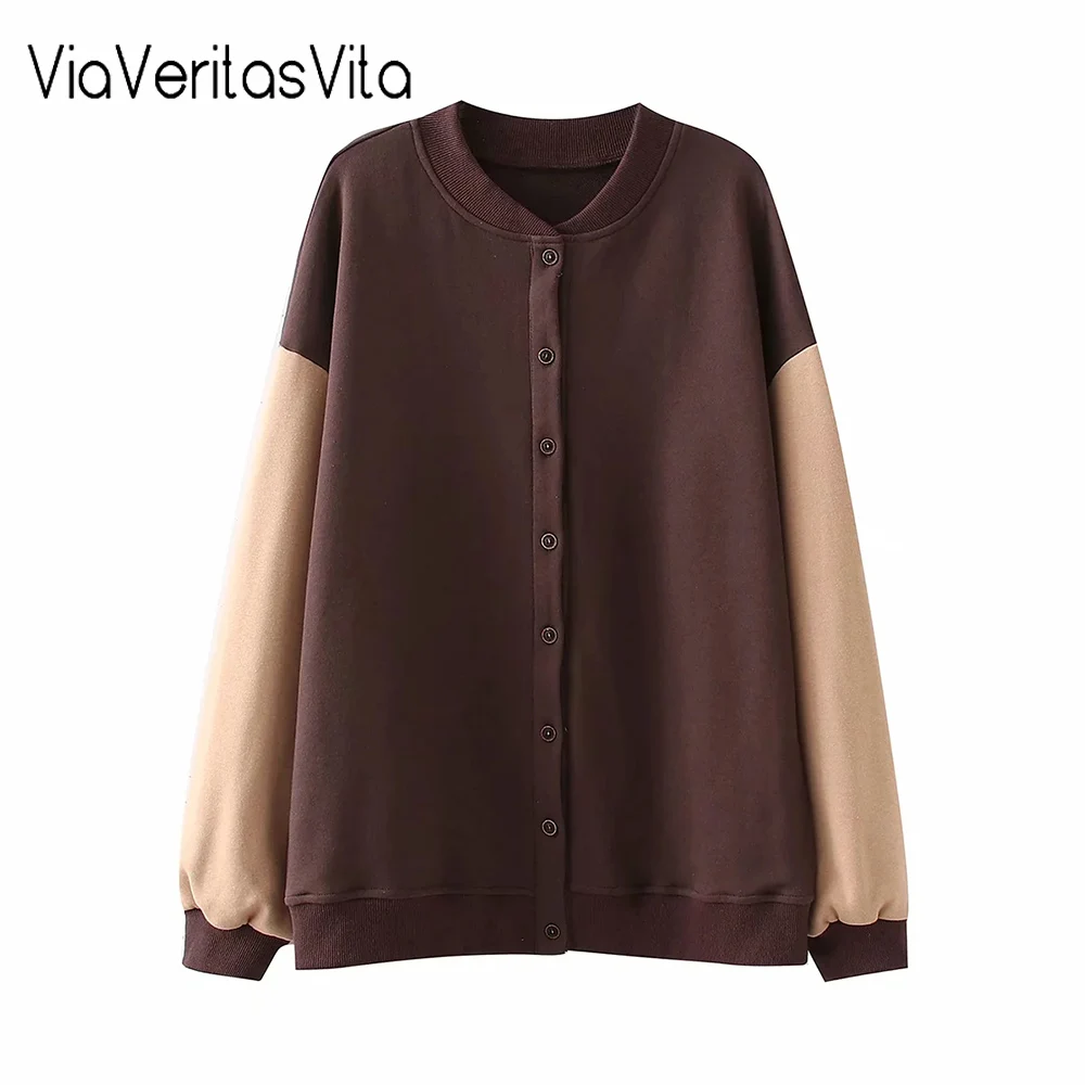 

YAMY Осенняя Женская винтажная бейсбольная куртка с длинным рукавом пальто униформа для девочек-подростков свободная зимняя хлопковая верхн...