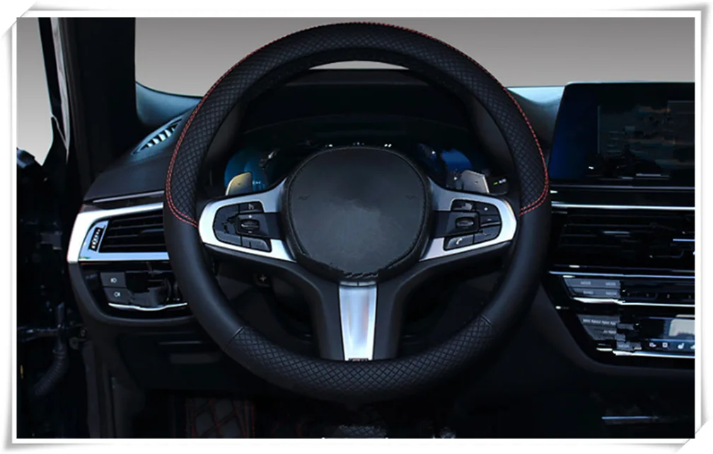 Расширенный автомобильный чехол на руль из искусственной кожи код M