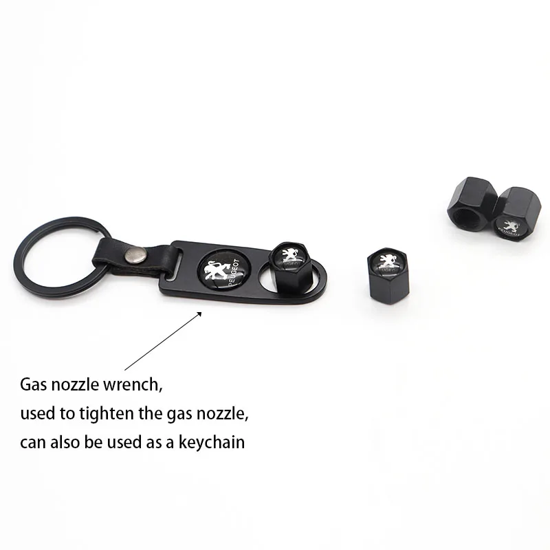 

Peugeot Universal valve cover for auto parts, car tire valve cover for , Equipped with a wrenchcan be used as a keychain