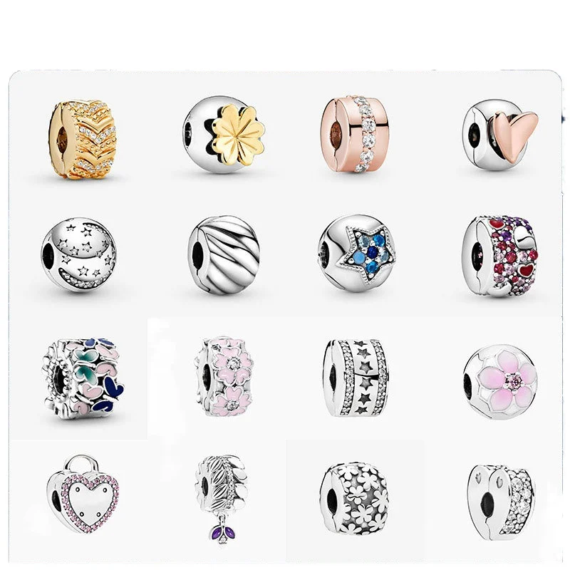 

Блестящие звезды и луна клип Pandora 925 серебро голубого цвета со звездами бабочка клип DIY браслет аксессуары Рождественский подарок