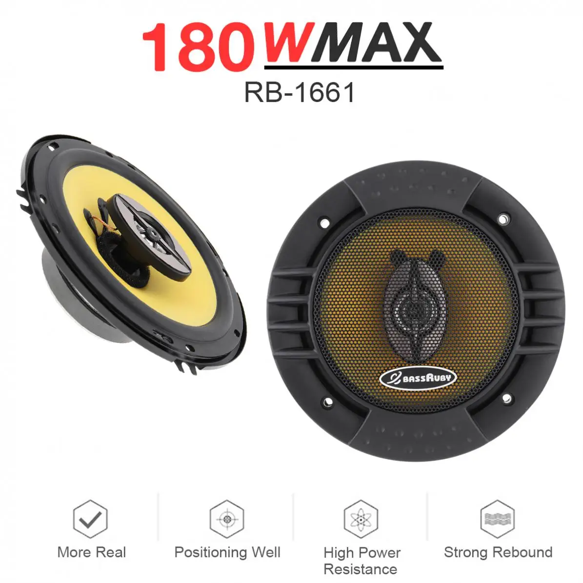 

2pcs 6 Inch 2 Way 180W Universal Car Coaxial Speakers Audio Stereo Full Range Frequency Speaker for Car Audio System Modified