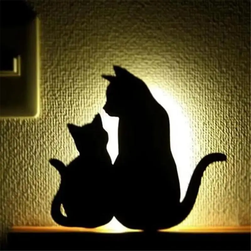 

LED Night Light Anime Cat Kitten Smart Sound Sensor Control Wall Lamp Wall Corridor Balcony Night Lamp Baby Sleep Light