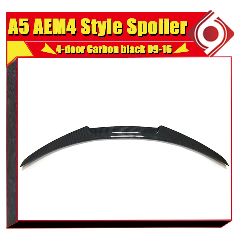 Fits For Audi A5 4-Door Coupe sedan duckbill Spoiler Tail Wing M4 Style Carbon Fiber Black Rear Trunk Lid Wings 2009-16 | Автомобили и