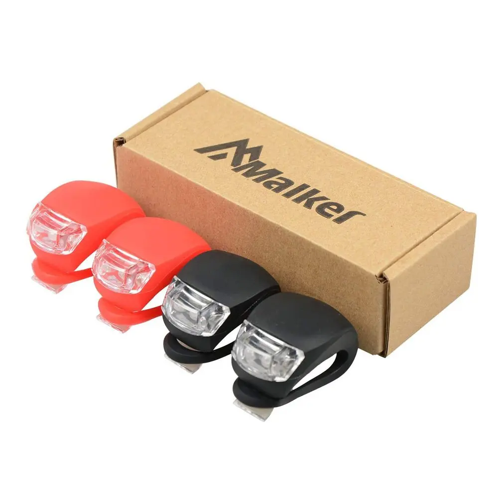 

Bicycle Front Light Silicone LED Head Front Rear Wheel Bike Light Waterproof Cycling With Battery Bicycle Accessories Bike Lamp