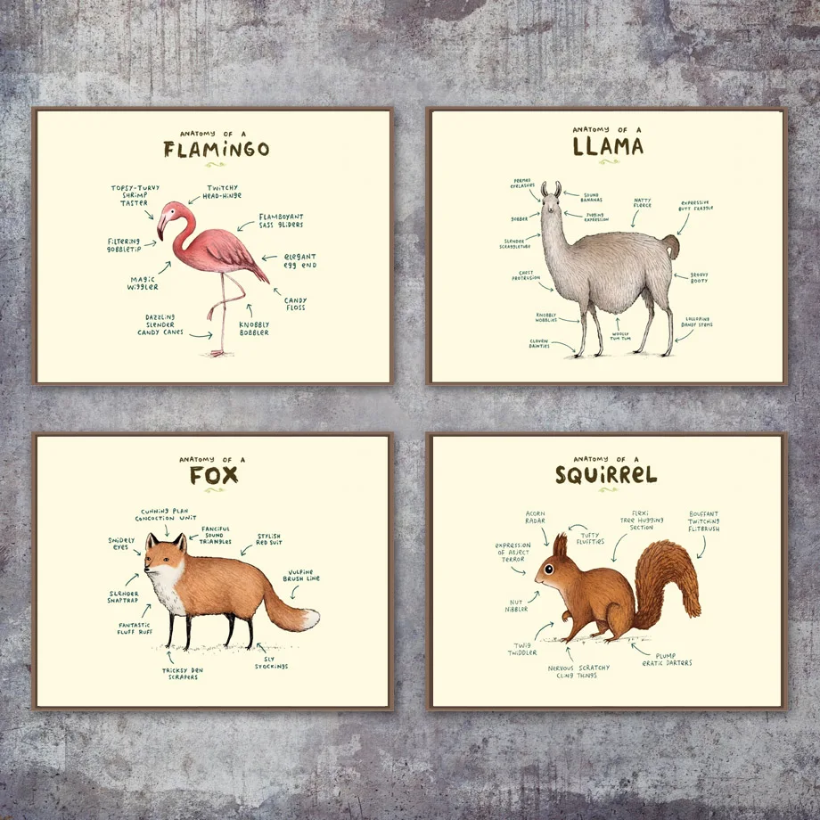 Настенная живопись на холсте скандинавские постеры и принты Фламинго лиса