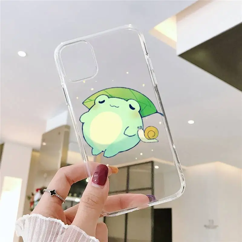 

CARTOON Frog Phone Cases Transparent soft For iphone 5 5s 5c se 6 6s 7 8 11 12 plus mini x xs xr pro max