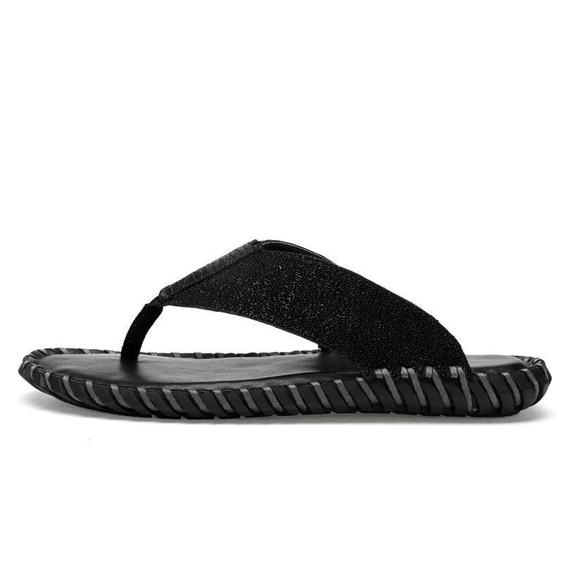 Повседневные пляжные шлепанцы из натуральной кожи Брендовые на плоской подошве