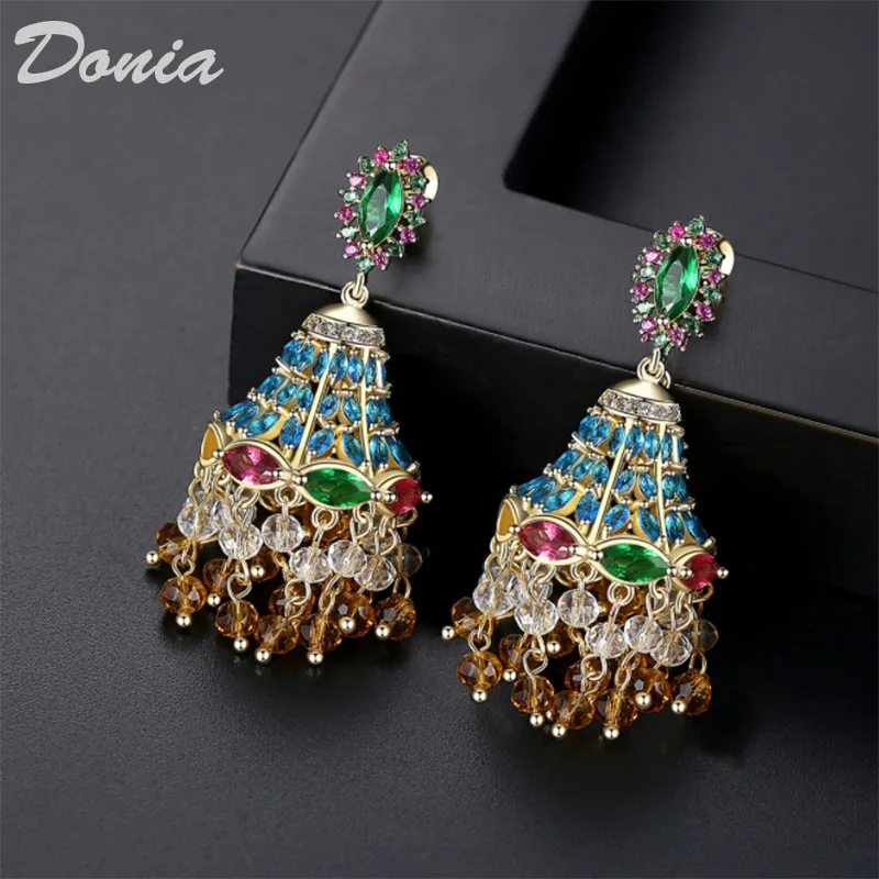 Женские модные серьги полые Роскошные медные с микроинкрустацией из циркония AAA