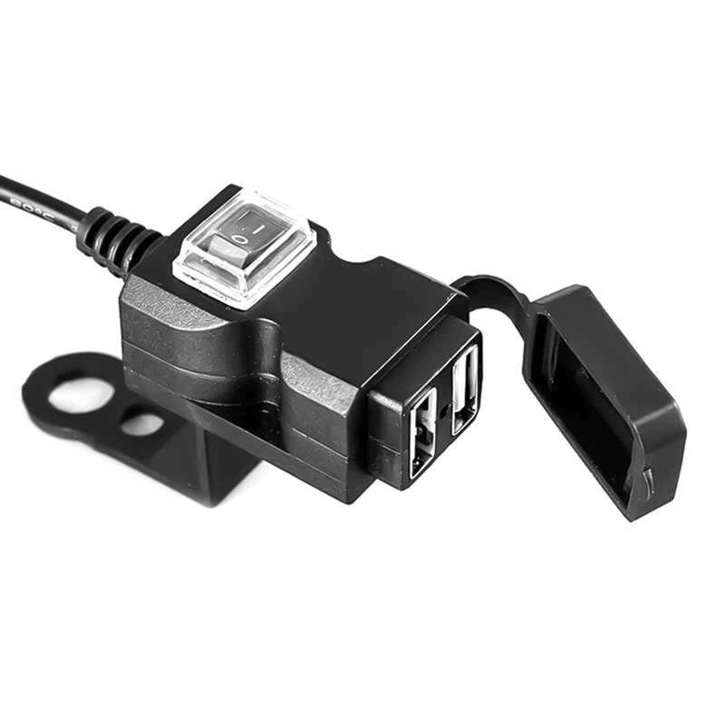 12-24 в двойной USB-порт водонепроницаемое зарядное устройство на руль мотоцикла