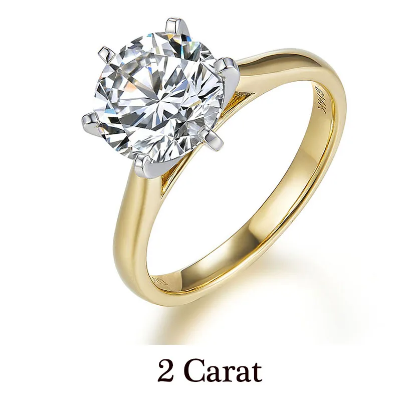 2 carat NiceGems 14K 585 из золота двух цветов обручальное кольцо для женщин центр 2ct или 1ct Moissanite Золотое кольцо - Цвет камня: 2 carat