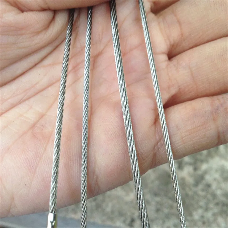 50 шт EDC брелок тег веревка из нержавеющей стали провод кабель петля винт