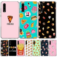 french fries burger pizza coke phone case for huawei p30 lite p10 p20 p40 p50 cover mate 40 pro 10 20 30 capa coque shell case