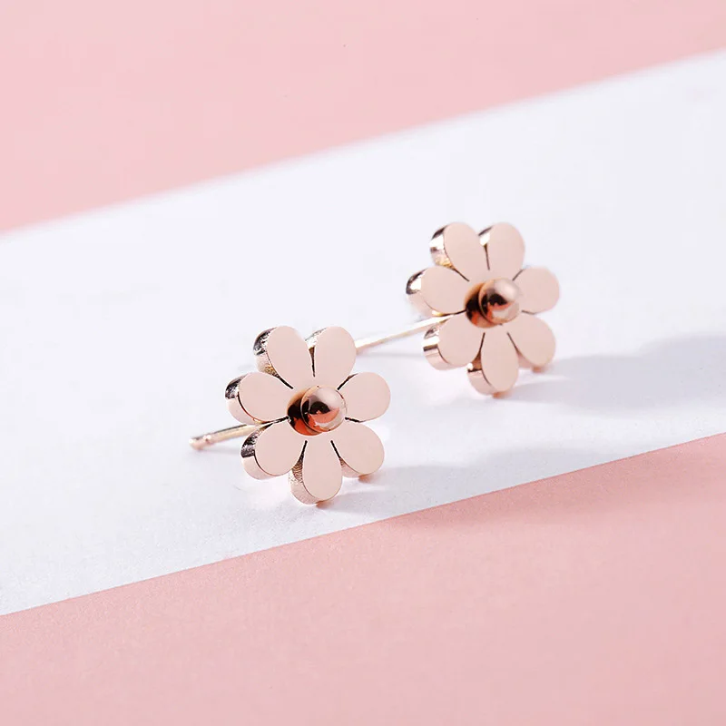 Модные ювелирные изделия из нержавеющей стали цвета розового золота в Корейском