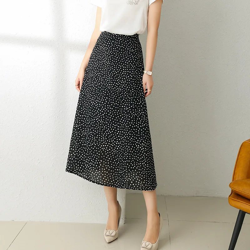 

2021 Spring Summer High Waist A Wave Skirt Slim Elastic Waist Skirt