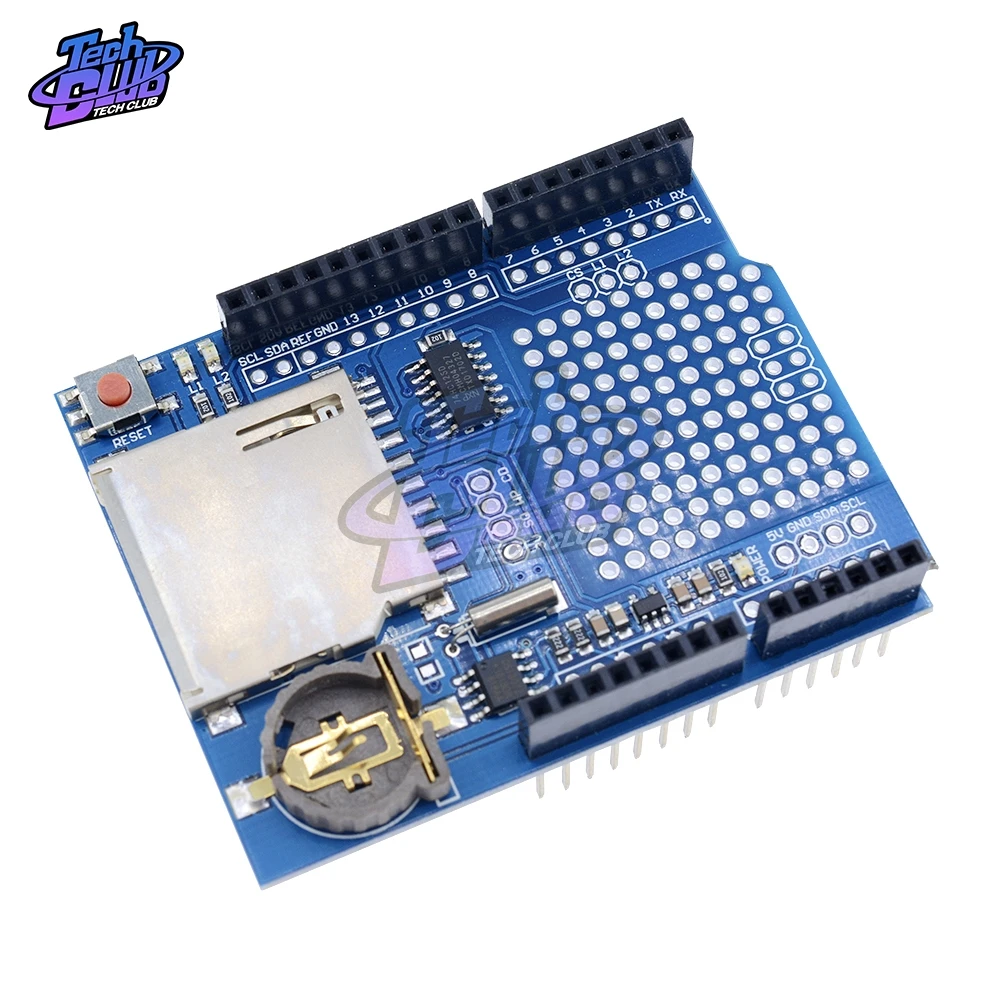DS1307 Logging Recorder Data Logger Shield Module With Micro SD Slot V1.0 for Arduino | Инструменты