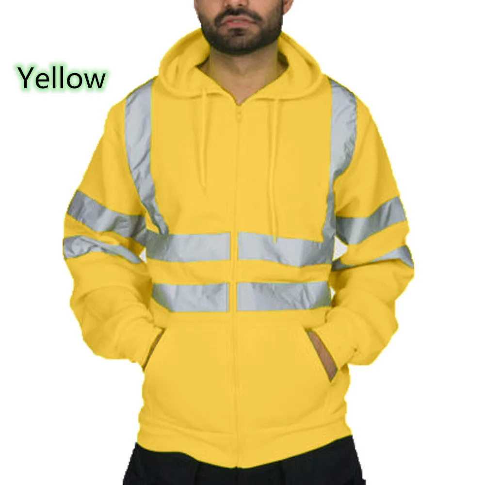 Улучшенная видимость Контрастные мужские толстовки 2019 размера плюс дорожный