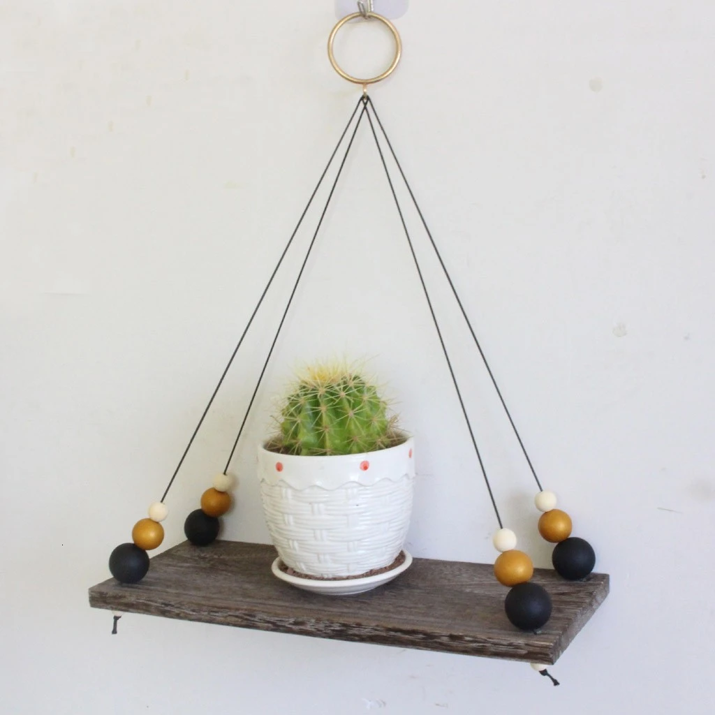 Настенная полка в скандинавском стиле деревянная декоративная для хранения