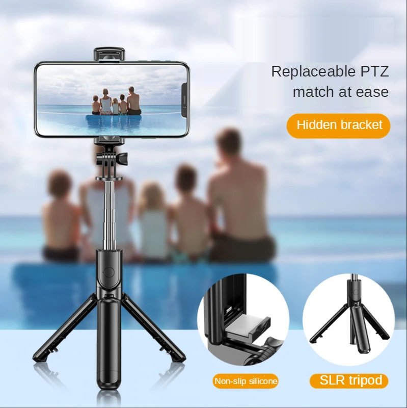 

3 In 1 Wireless Bluetooth Selfie Stick Foldable Mini Tripod Expandable Monopod with Remote Control Fill Light Shutter for Camera