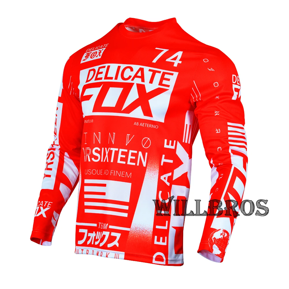 

Delicate Fox 360 Flight Division Jersey Motocross Cycling Long Sleeve Downhill Bike Mountain Bicycle Offroad T Shirts Mens