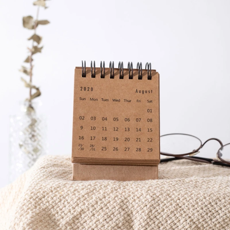 

T3EE Mini Desk Calendar 2021 - Standing Flip Calendar 2020-2021 Desk/Wall Calendar for Planning Organizing Daily Scheduler, Aug